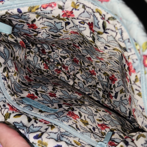 Vera Bradley Blue Floral Water Bouquet Crossbody Purse approx 11x11 - Picture 7 of 15